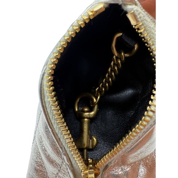 Saint Laurent Berlingo YSL Quilted Metallic Bag Charm*Brand-New w/Dustbag! Gold - Picture 8 of 11